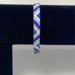 Traditional Native American Indian Style Glass Seed Bead Handcrafted Bracelet, Blue  white and and silver chevron pattern  
