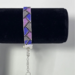 Beaded Bracelet Geometric Pattern in Purple, Blue, and Gray