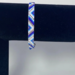 Traditional Native American Indian Style Glass Seed Bead Handcrafted Bracelet, Blue  white and and silver chevron pattern