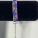 Beaded Bracelet Geometric Pattern in Purple, Blue, and Gray
