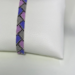 Beaded Bracelet Geometric Pattern in Purple, Blue, and Gray