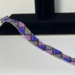 Beaded Bracelet Geometric Pattern in Purple, Blue, and Gray