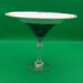 This view shows a side view of the plate and martini glass with lace and pearls. It's not quite 7 inches tall by 8 inches wide. This view shows a side view of the plate and martini glass with lace and pearls. It's not quite 7 inches tall by 8 inches wide.