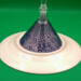 This view of the dish upside down gives a great view of the beautiful cobalt blue lace inside the glass. This view of the dish upside down gives a great view of the beautiful cobalt blue lace inside the glass.