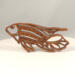 Handcrafted wooden tropical fish ornament made from 1/4-inch thick oak, finished with shellac, designed for holiday decor or year-round display as wall art.