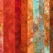 Hand dyed quilting cotton stash bundle in shades of orange and red