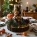 Elegant handmade centerpiece with pinecones and greenery on a rustic wood base; timeless neutral decor for any season. Elegant handmade centerpiece with pinecones and greenery on a rustic wood base; timeless neutral decor for any season.