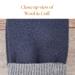 Close-up view of navy blue wool baby mitten with gray knit cuff; shows soft texture & cozy handmade detail. Mittens for baby & toddler.