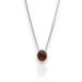  A playful 18" sterling silver necklace with a 10mm Baltic amber oval pendant on a white background.