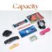 Fanny pack, belt bag capacity shown with everyday items—phone, flashlight, book, lip balm, pen, and wallet fit comfortably inside.
