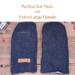Pair of navy blue extra large mittens; soft fleece winter gloves for xl large handed men.