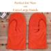 Pair of orange extra large mittens; soft fleece winter gloves for xl large handed men.