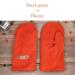 Men’s extra large orange fleece mittens with two layers of upcycled fleece for warmth; handcrafted winter mittens for dad, or outdoorsman.