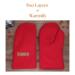 Men’s extra large red wool mittens featuring two layers of upcycled wool and new fleece for warmth and durability; winter mittens for dad.