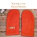 Set of men’s extra large handmade orange fleece mittens crafted from upcycled fleece, lined in soft Berkshire polar fleece for double warmth