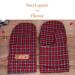 Men’s red plaid wide fleece mittens with two layers of upcycled fleece for warmth; handcrafted winter mittens for dad, or outdoorsman.