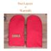 Men’s regular size red and black wool mittens featuring two layers for warmth winter mittens for dad, husband, or outdoorsman.