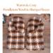 Pair of warm and cozy Pendleton Wool men's mittens on rustic wood background — winter regular sized mittens for men.