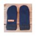 Handmade soft blue wool women's regular mittens, made from warm upcycled wool; fleece lined winter mittens for woman.