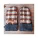 Handmade soft brown Pendleton wool women's regular mittens, made from warm upcycled wool; fleece lined winter mittens for woman.