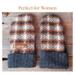 Pair of brown Pendleton wool regular sized mittens; soft fleece lined winter gloves for women.