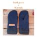 Women’s regular sized wool mittens featuring two layers of upcycled fabric; fleece lined winter mittens for mom, wife, outdoors woman.
