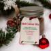 Handmade Christmas Hot Cocoa Jar surrounded by pine and red ornaments, rustic cozy holiday gift idea.