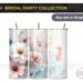 Bridal party pastel flower 20 oz stainless tumbler set hero

