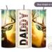 Patriotic deer 20oz stainless tumbler with “Daddy” name down the center.