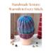 A hand knit blue & purple acrylic & wool beanie with the textured ribbed pattern gathering neatly at the crown. Perfect for holiday gifting.