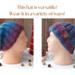 A cozy hand knit hat with ribbed blue and purple stitches in a soft acrylic wool blend. Designed to fit ages 10, 11, 12, 13, 14 kids.