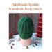 A hand knit green acrylic beanie with the textured ribbed pattern gathering neatly at the crown. For holiday gifting for kids ages 10 to 14.