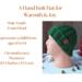 Cuffed brim look of the green hand knit acrylic hat. The brim offers snug ear coverage. Perfect as a holiday gift for kids ages 10 to 14.
