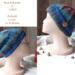 A hand knit wool & acrylic blend hat styled two ways. Rich cozy blue & purple stitches provide warmth and stretch. For ages 6, 7, 8, 9.