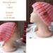 A hand knit pink wool hat styled two ways. For winter holiday gifting for kids ages 10, 11, 12, 13, 14.