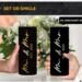Set or single purchase options for the Mr & Mrs black 20 oz tumbler; save 5 percent when buying the set.