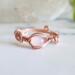 Pink Chalcedony Adjustable Copper Ring