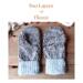 Handmade kids ages 5, 6, 7 years old sized mittens made from an upcycled fluffy gray fleece jacket. Perfect for winter holiday gift giving. 