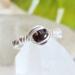 Smoky Quartz and Sterling Silver Adjustable Ring Front View