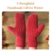 A pair of hand knit mittens with vine like pattern, sized for kids ages 8, 9, 10 years old. Perfect as a cold winter holiday gift for kids.