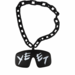 Black Jey Uso Yeet Glasses Fan Emblem Inspired WWE Wrestling Necklace Chain 32" Hype Bling Oversized 9"x3" Handmade Jet Dark