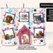 Custom Fur Mama tumbler with five pet photos in frames and doghouse design, personalized for pet lovers