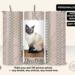 Personalized cat photo tumbler with diamond frame and custom name printed vertically