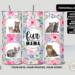 Floral Fur Mama cat tumbler with four custom pet photo spots and central saying