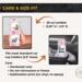 Care and size guide showing floral Fur Mama tumbler in a car cup holder