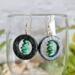 Magnesite & Serpentine Gold Colored Sterling Silver Earrings Front View