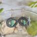 Magnesite & Serpentine Gold Colored Sterling Silver Earrings Back View