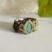 Emerald Leaf Polymer Clay and Stainless Steel Ring Size 8.5