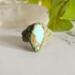 Turquoise Polymer Clay and Stainless Steel Ring Size 7.5