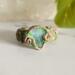 Emerald Leaf Polymer Clay and Stainless Steel Ring Size 5.75